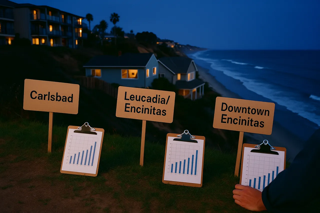 How Much More Is the Coast? Real $/SqFt Gaps from Carlsbad to Encinitas